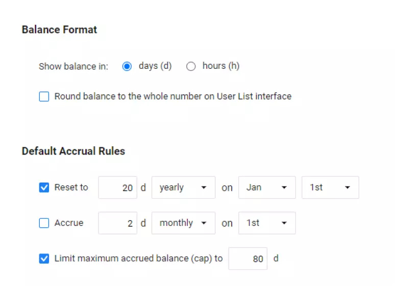 Customizable PTO rules