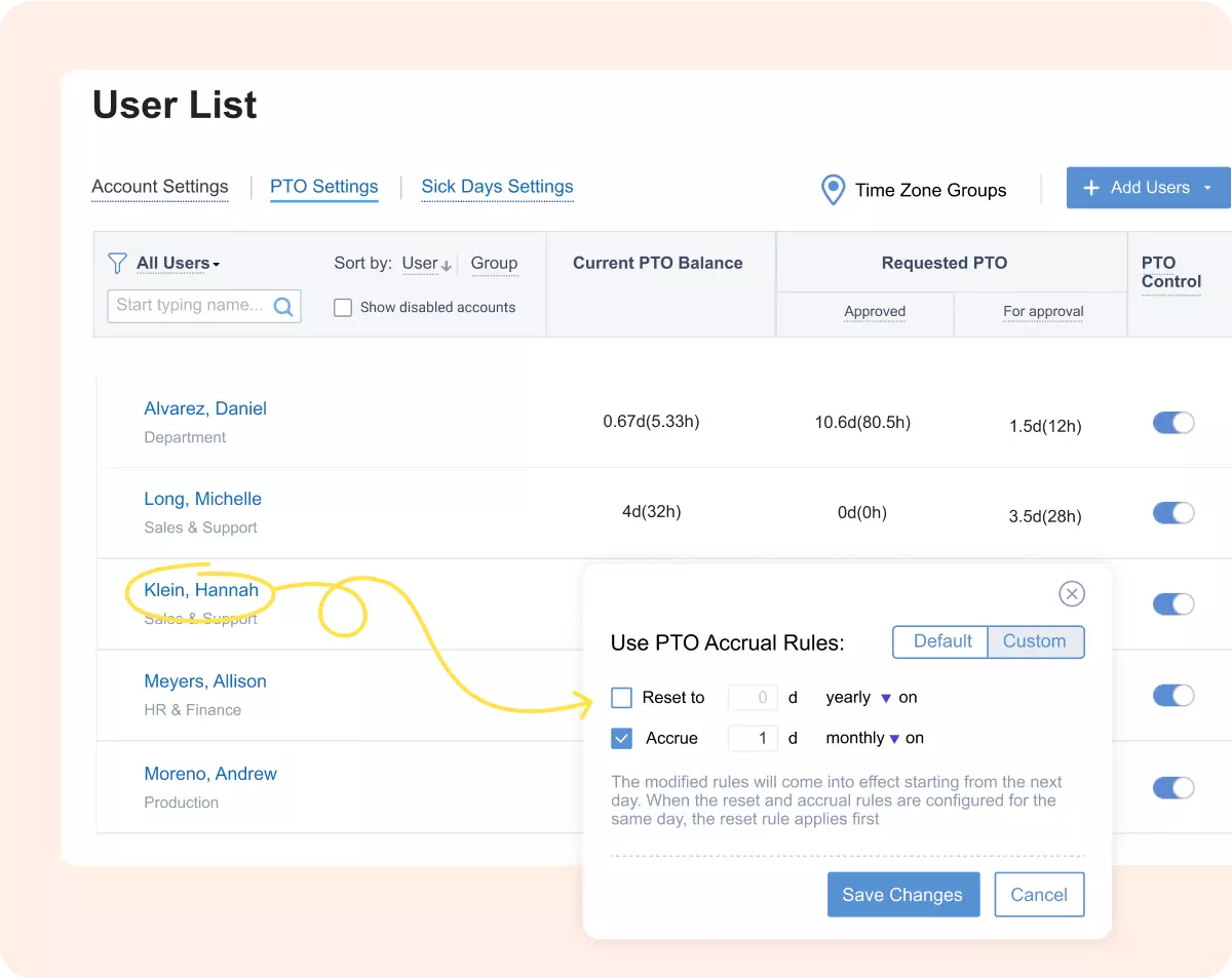 Automate PTO calculation in actiPLANS with a set of flexible rules