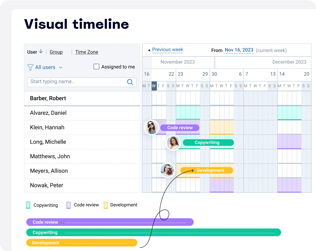 Assign project activities to team members in actiPLANS