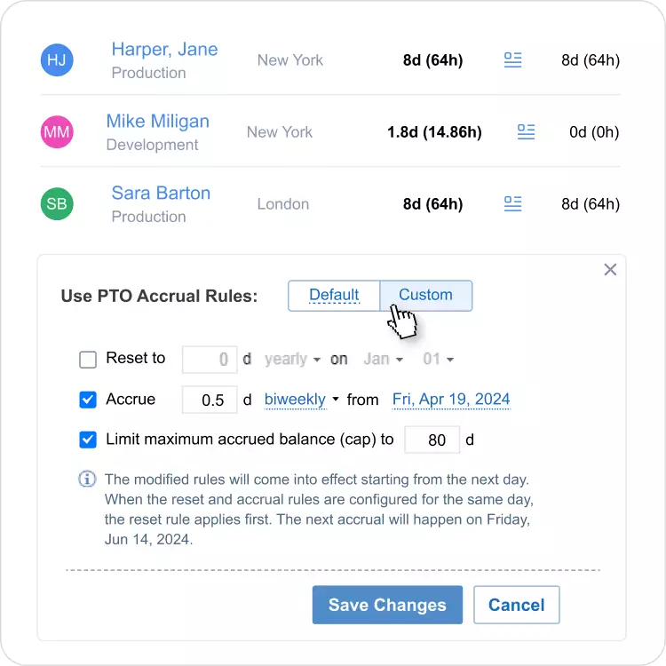 Advanced PTO Tracking