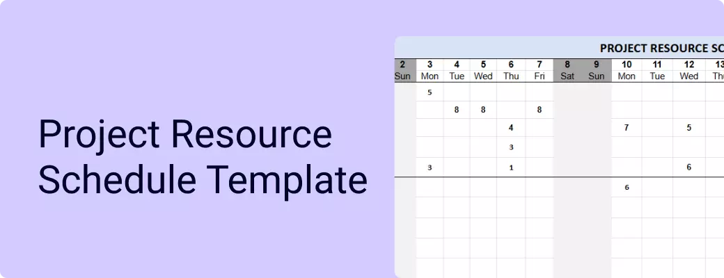 Project Resource Schedule Templat