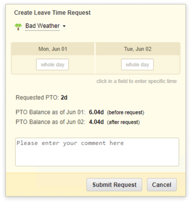 Create Leave Time Request in actiPLANS
