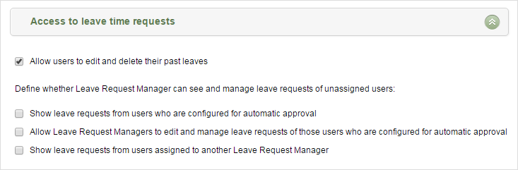 Access to leave time requests