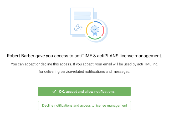 License management notification