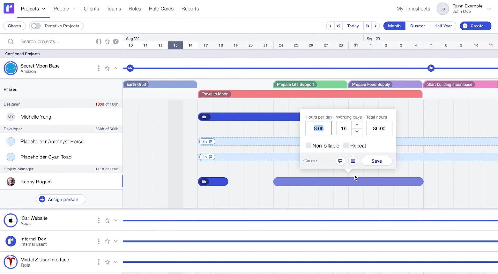 Runn - project scheduling software