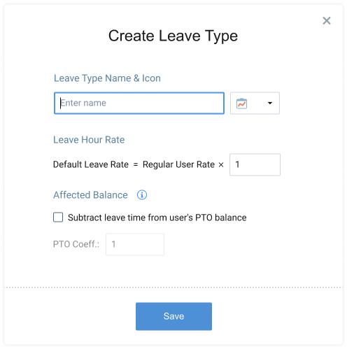 Create Leave Type, actiPLANS