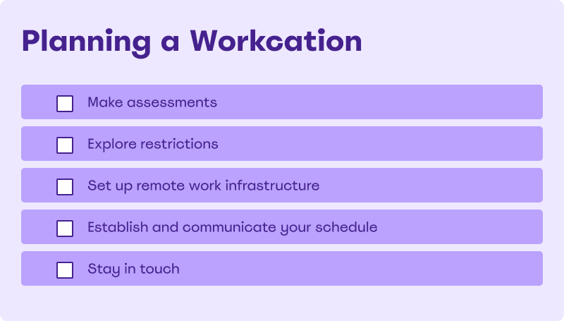 Workcation Checklist for Employees