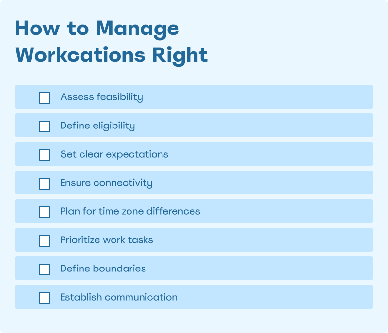 Workcation Checklist for Employers