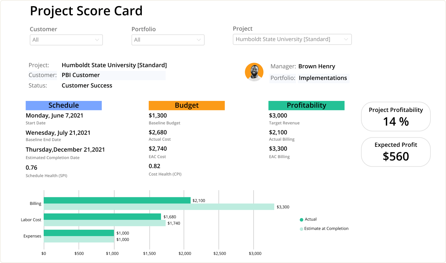 Burdview interface, project scheduling software