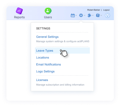 Leave Types settings