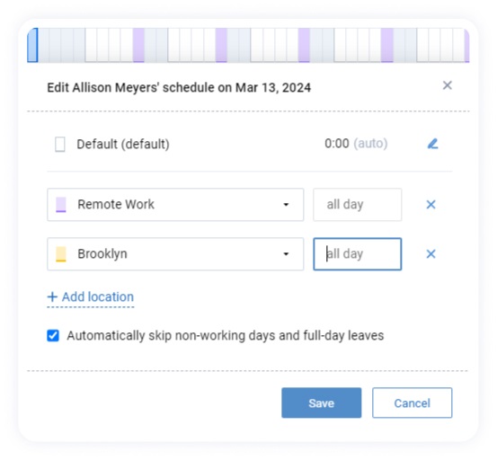 How to schedule locations, actiPLANS