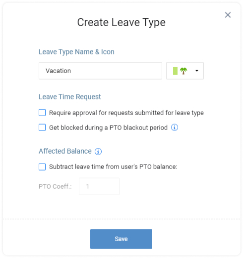 Create Leave Types 