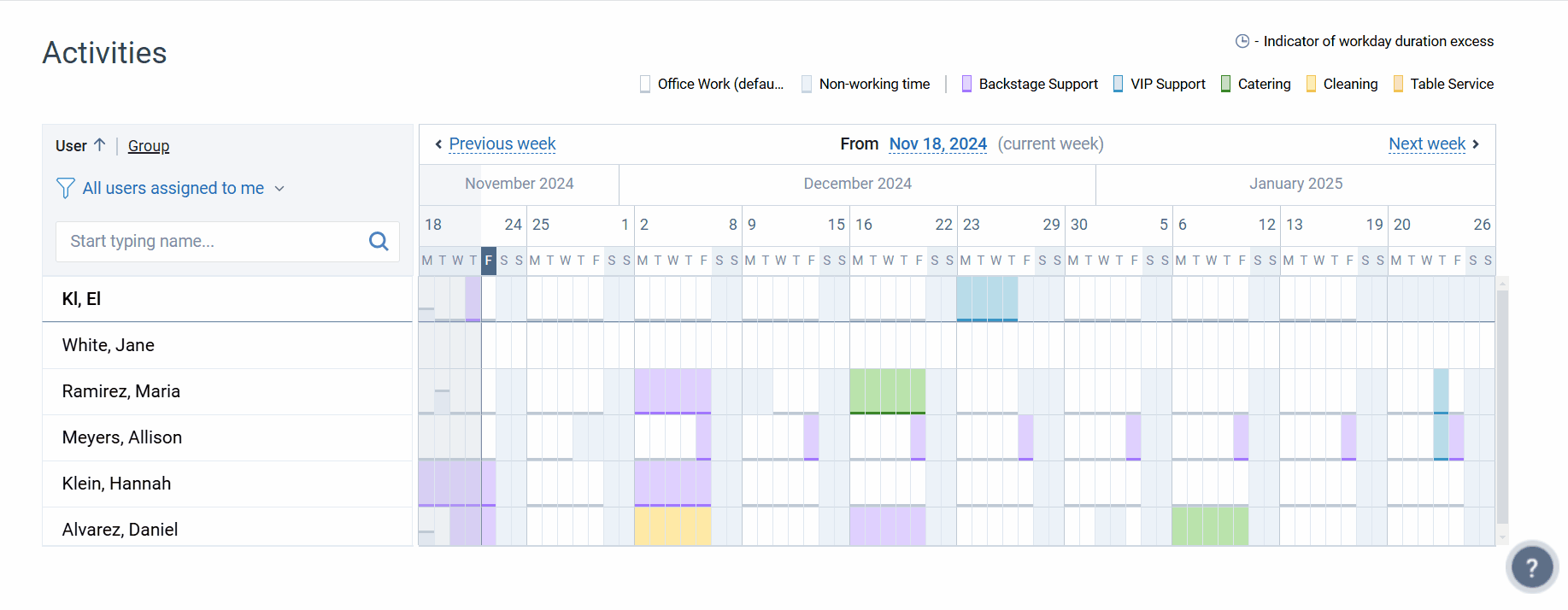 Part-Time Activity Scheduling